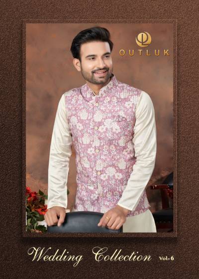 WEDDING COLLECTION VOL-6 BY OUTLOOK HEAVY COTTON MODI JACKET KURTA PAJAMA MANUFACTURER IN SURAT